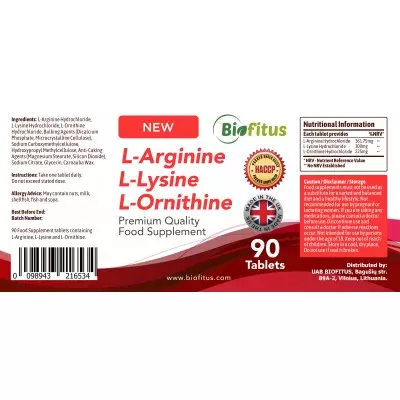 L-arginīns / L-lizīns / L-ornitīns