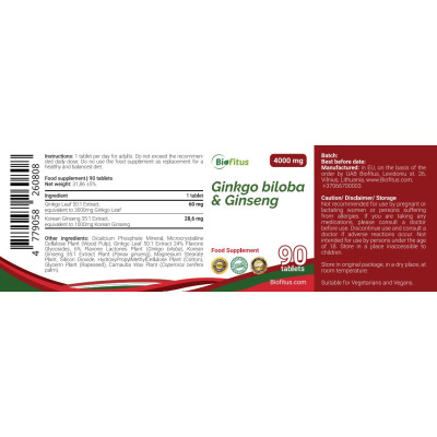 Ginkgo un žeņšeņa ekstrakts