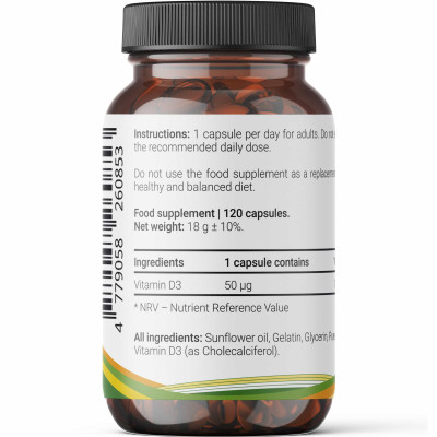 D3 vitamīns 2000 SV